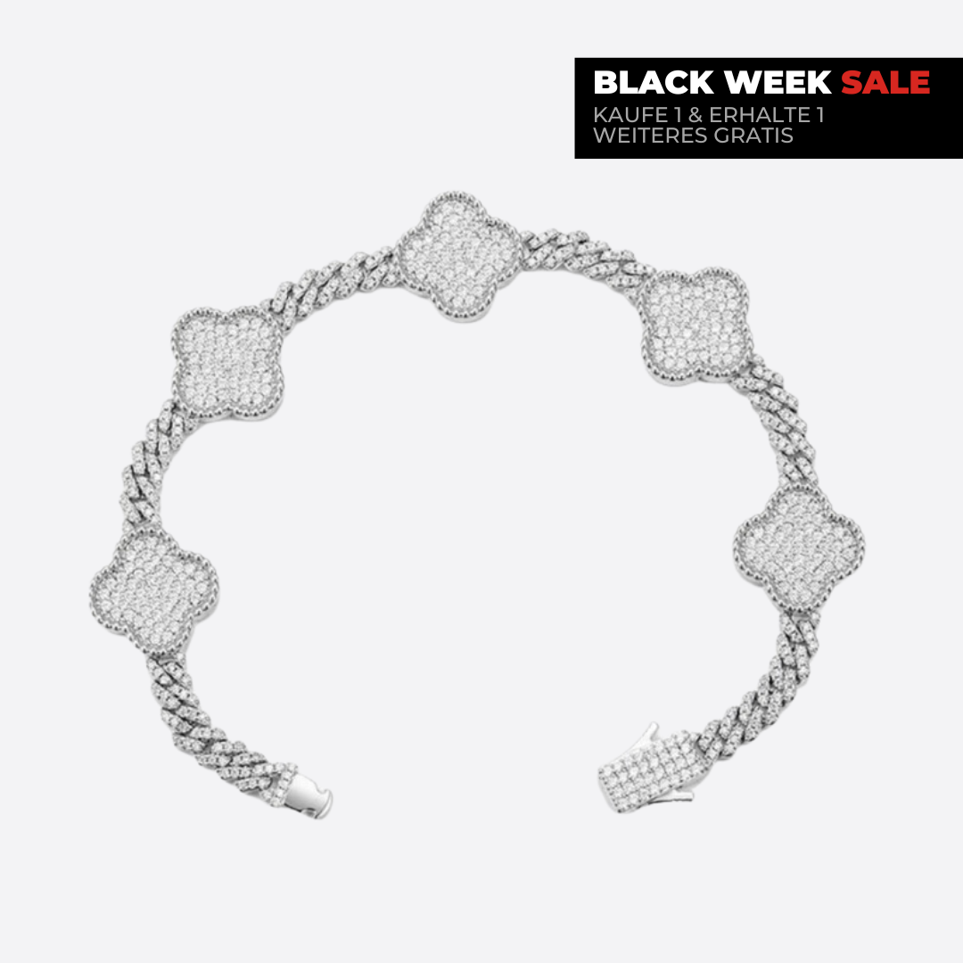 CUBAN CLOVER ARMBAND WEIßGOLD