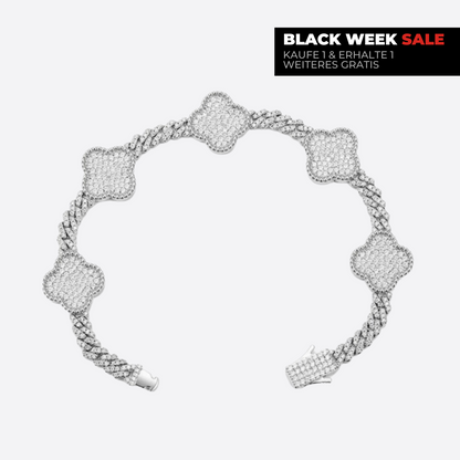 CUBAN CLOVER ARMBAND WEIßGOLD