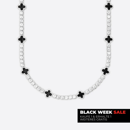 BLACK CLOVER TENNIS KETTE WEIßGOLD