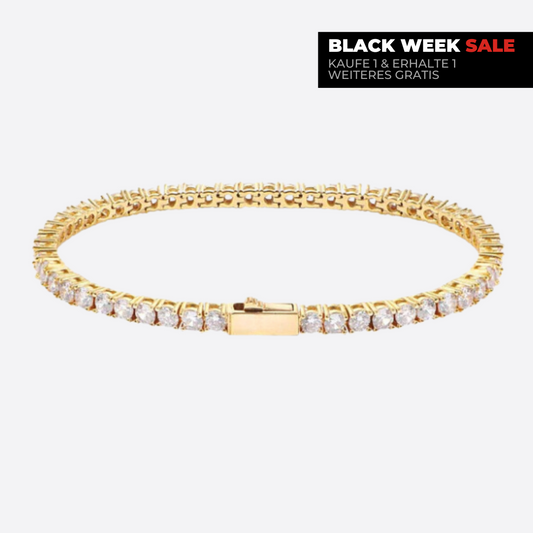 TENNIS Armband. - 4MM 18K GOLD
